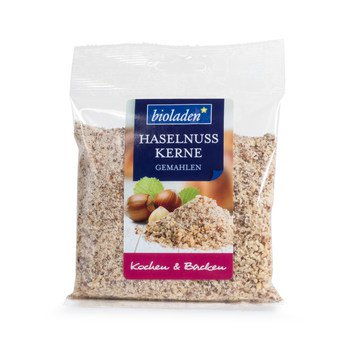 b*Haselnusskerne natur, gemahlen