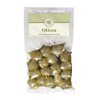 Griech. Oliven mit Knoblauch gefüllt