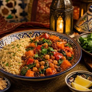 Marokkanischer Kichererbsen-Eintopf mit Couscous