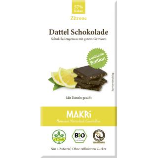 MAKRI Dattel Schokolade - Zitrone 57%