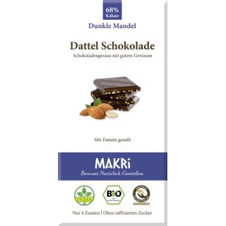 MAKRI Dattel Schokolade - Dunkle Mandel 68%