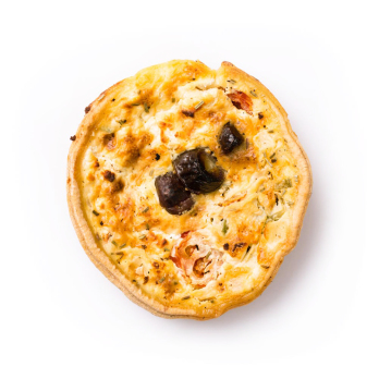 Dinkel-Quiche mit Ziegenk.u.Datteln