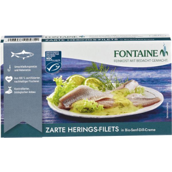 Heringfilets in Senf Dill Creme