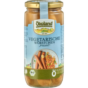Vegetarische Würstchen pikant im Glas