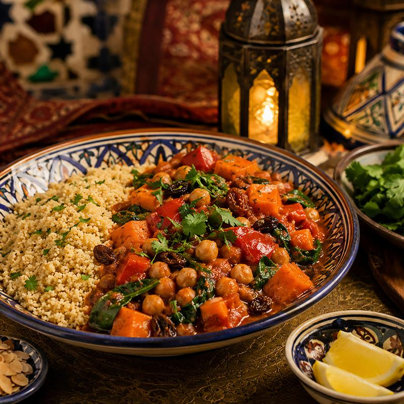 Marokkanischer Kichererbsen-Eintopf mit Couscous