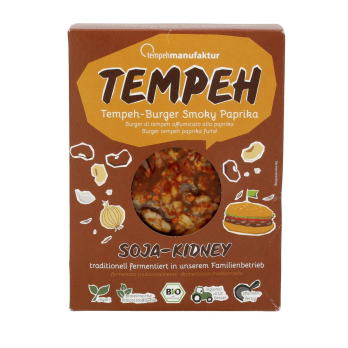 Tempeh Burger Smoky Paprika aus Soja- und Kidneybohnen